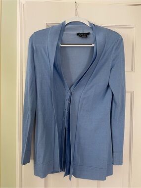 Etcetera Sky Blue Layered Open-Front Cardigan